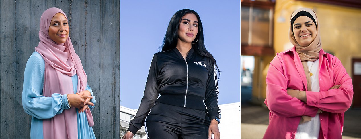 Bild på Rihab Garci, Melody Farshin och Nora Khalil som är några av de medverkande på festivalen. 