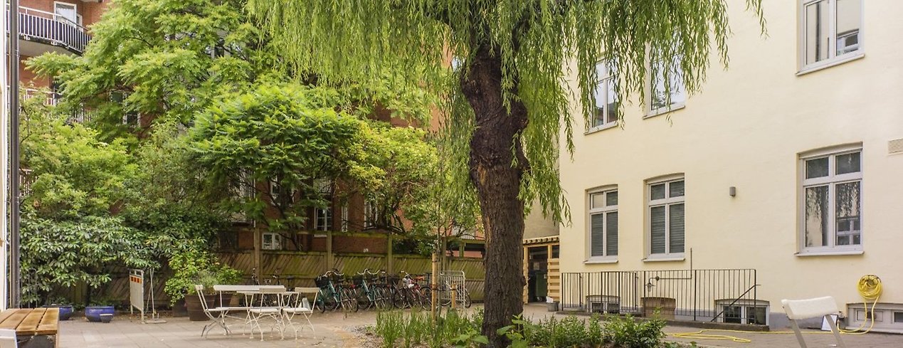 Grönska på innergård