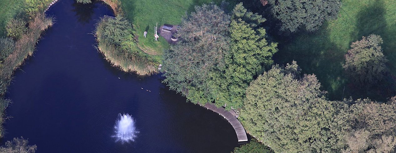 Flygbild över Beijers Park.