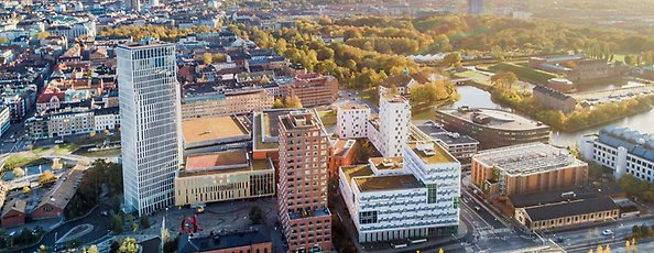 Drönarbild över Malmö.