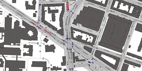 Bilden visar en karta med status på området kring Södervärn som gäller från den 4 juli till den 3 augusti.