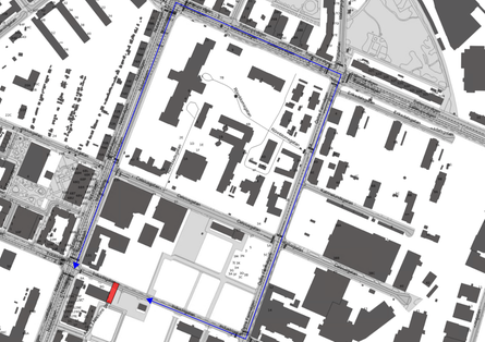 Arbetsområdet på Industrigatan.
