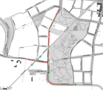 Arbetsområdet på Hyllie boulevard.