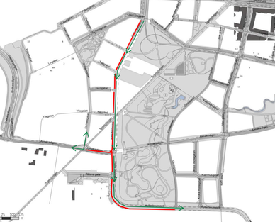 Arbetsområdet på Hyllie boulevard.