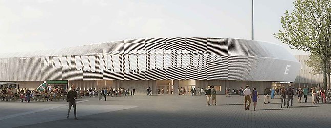 Visionsbild ny anläggningen för friidrott och fotboll