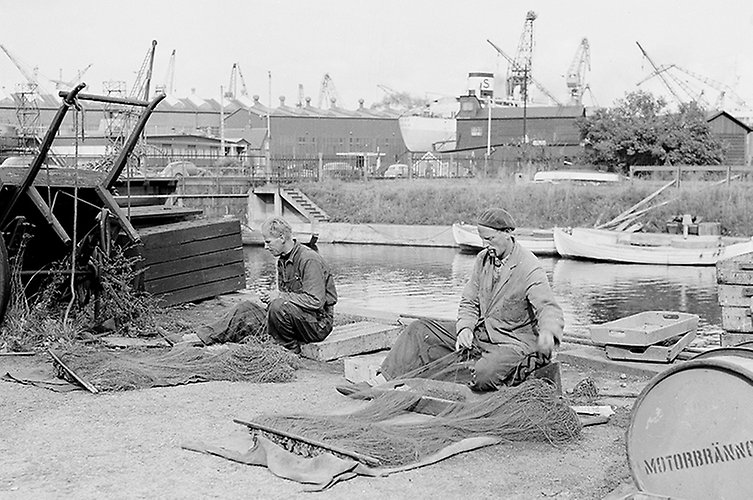 Fiskarna Bengtsson i kvarterer Abborren år 1955.  