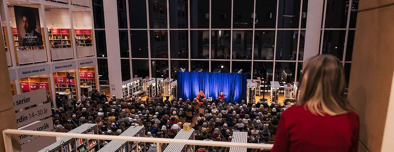 Fullsatt på Författarscenen december 2024 när Agneta Pleijel var på besök.