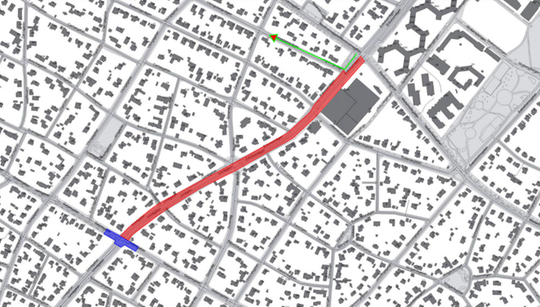 Arbetsområdet på Linnégatan.