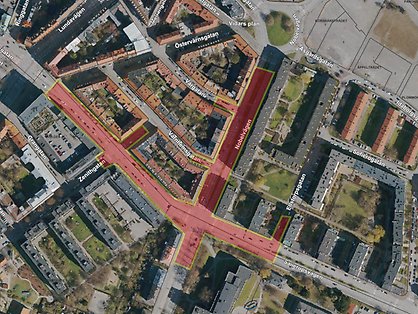 Kartbild som visar berört område på Sallerupsvägen och Nobelvägen.